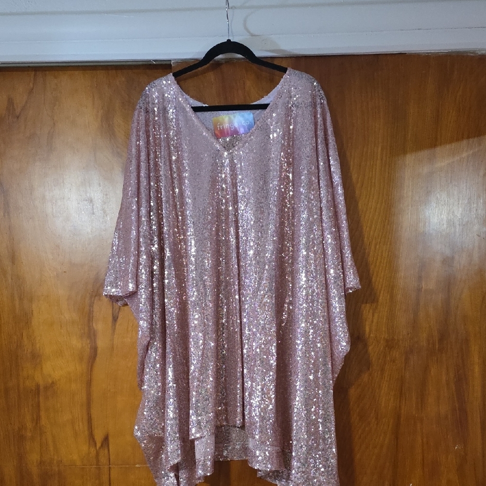 Fringe + Co Sparkling Rose Sequin Half Caftan